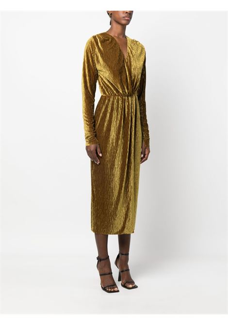 Gold ruched midi dress - women FORTE FORTE | 110620255